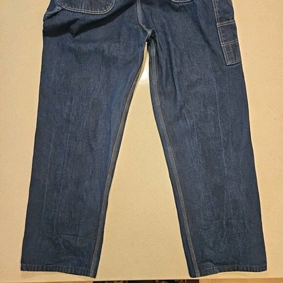 Key Imperial Overalls Mens 38 x 32L Blue Baggy Denim Pants Bib Farmer Distressed - Picture 5 of 9